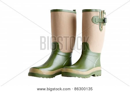 Side View Of A Pair Of Stylish Garden Boots