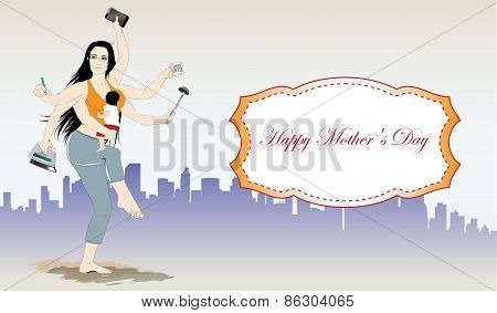 Happy mothers day vector banner