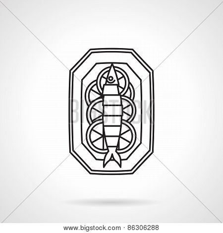 Black line vector icon for seafood