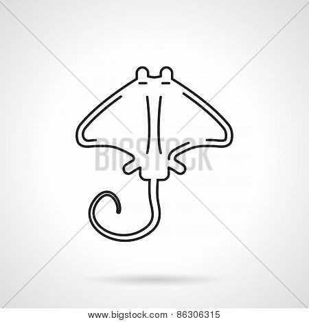 Stingray black line vector icon
