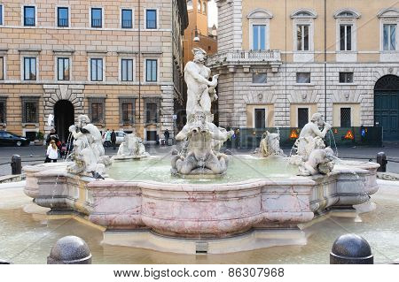 Rome, Italy - January 27, 2010: Fontana Del Moro