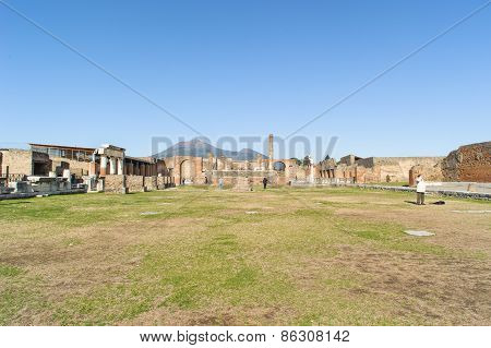 Naples, Italy - January 19, 2010: Temple Of Jupiter In Pompeii