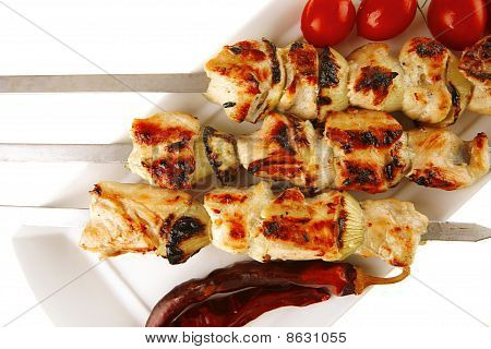 Chicken Shish Kebab med grøntsager