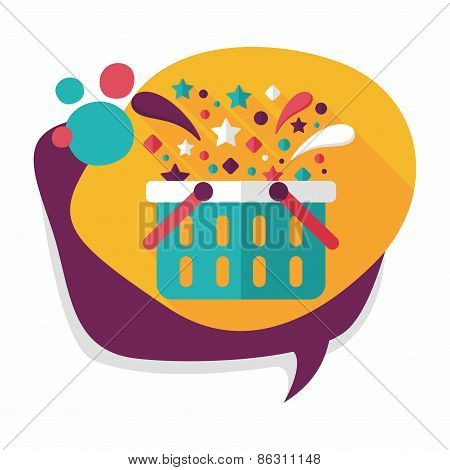 Shopping Basket Flat Icon With Long Shadow,eps10