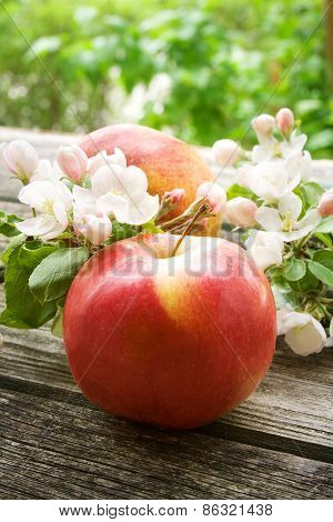 Apples with flowers