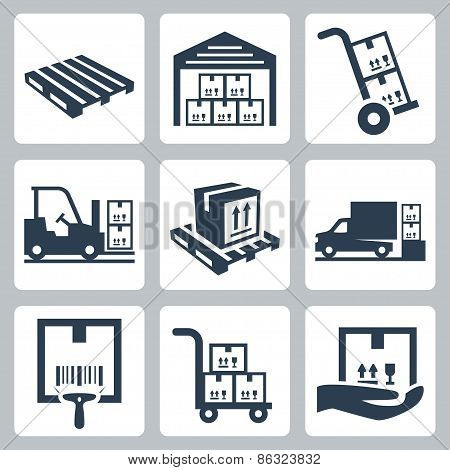Warehouse Related Vector Icons Set