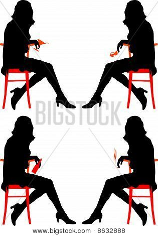 Vier sittin Mädchen