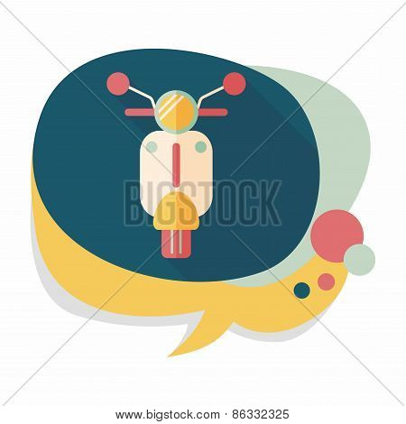 Transportation Scooter Flat Icon With Long Shadow,eps10