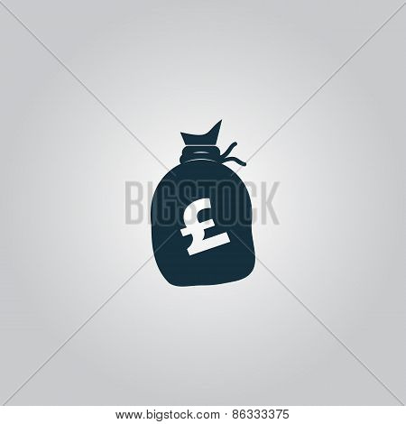 Money bag icon. Pound GBP