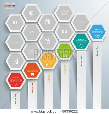 Hexagon Chart Growth Bars Honeycomb