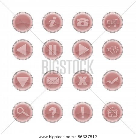 Round Web Buttons In Pastel Marsala