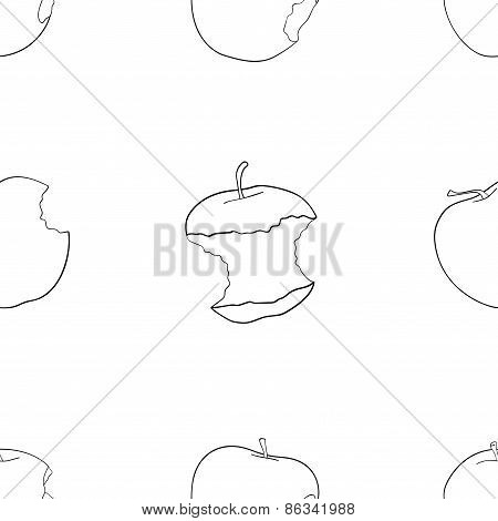 Delightful Garden - Seamless Pattern Of Bitten Apples.