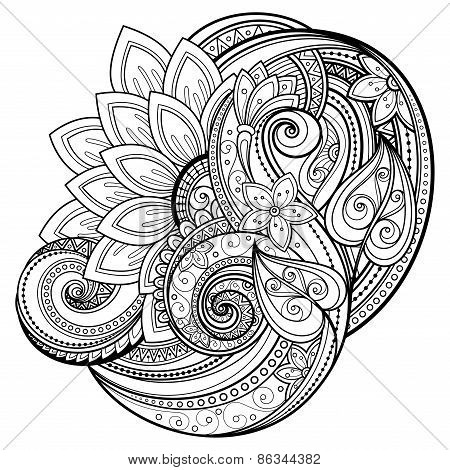 Vector Monochrome Floral Background