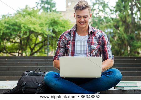 Surfing The Net Outdoors.