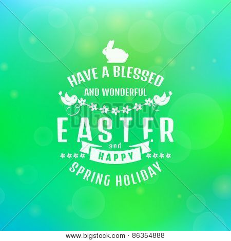 Vector Easter Card. Blurred Background.