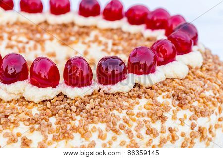 Frankfurter Kranz With Cherries In Detail