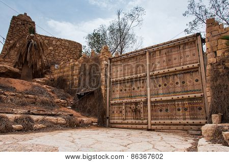 Big Entrance Palissade And Fortification In Riyadh, Saudi Arabia