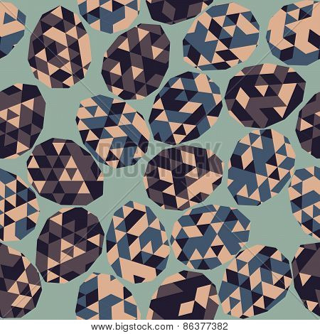 Easter decoration. Easter eggs with low polygonal texture. Seamless.