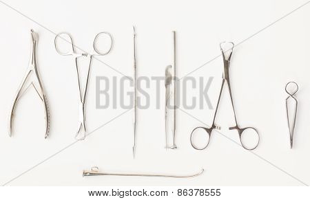 Medical Instruments Isolated On A White Background