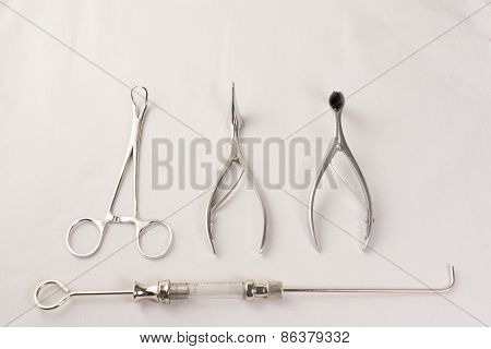 Medical Instruments Isolated On A White Background