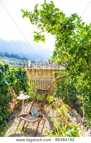 Majorca Balearic house patio in Balearic islands Mediterranean architecture of Mallorca