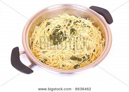 Spaghetti con spinaci