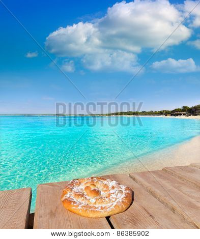 Mallorca Marques beach Es Trenc Estany Estanque beach in Balearic ensaimada photo mount