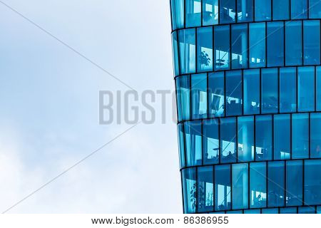 the windows of a modern building for offices