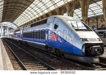 Passenger Train At Nice Train Station