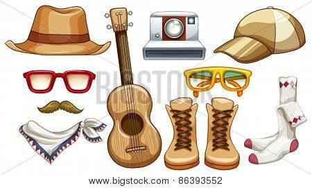 Different hipster items for men