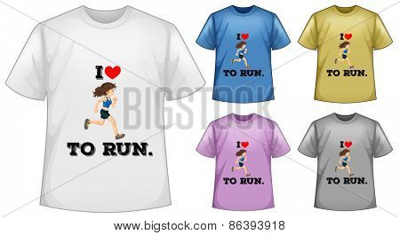 Five design of short sleeves tshirts