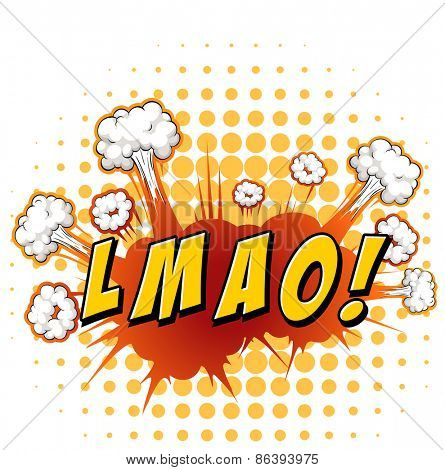 Word LMAO with explosion background