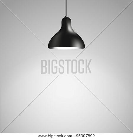 Photorealistic bright stage with projector. Presentation vector template