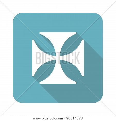 Square maltese cross icon