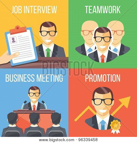 Job interview, teamwork, business meeting, promotion concepts