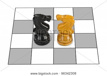 Chess knights isolated on white background