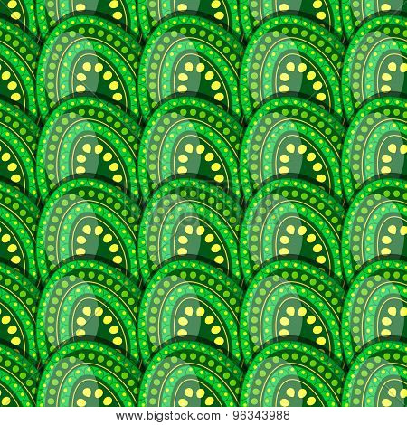 Seamless Pattern Of Green Eggs With Peas