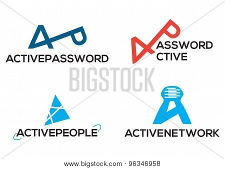 Letter A business logo, vector file easy to edit.