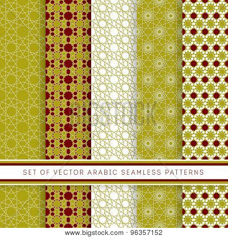 Set Of Green Vector Arabic Pattern