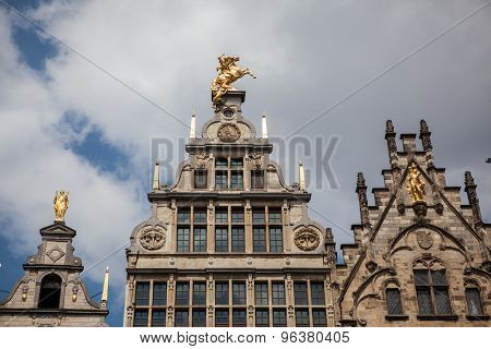 Houses on Grote Markt (Big Market Square) in the Antwepen, Belgium