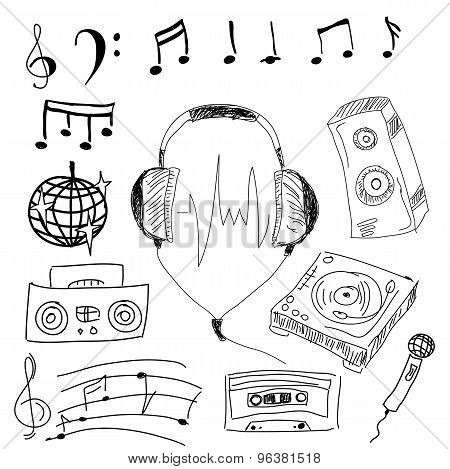 Musical stuff. Vector illustration