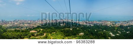 BATUMI, GEORGIA - JULY 20: view from cabin cableway