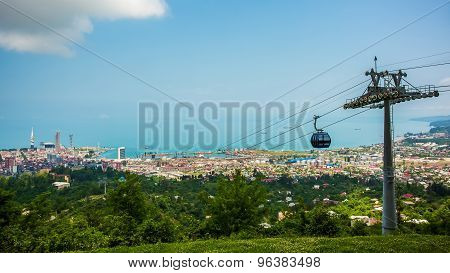 BATUMI, GEORGIA - JULY 20: view from cabin cableway