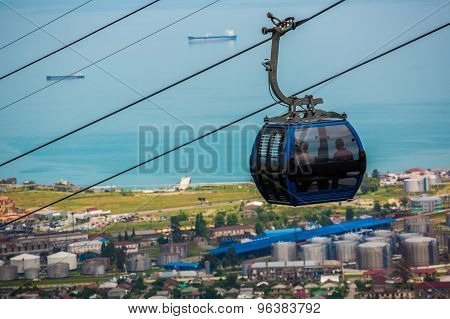 BATUMI, GEORGIA - JULY 20: view from cabin cableway