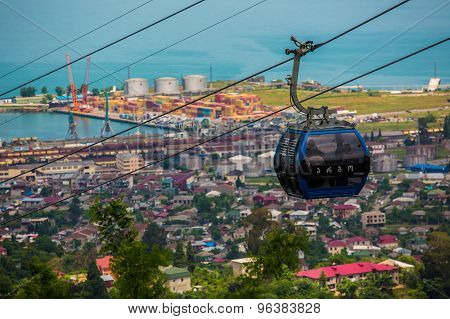 BATUMI, GEORGIA - JULY 20: view from cabin cableway