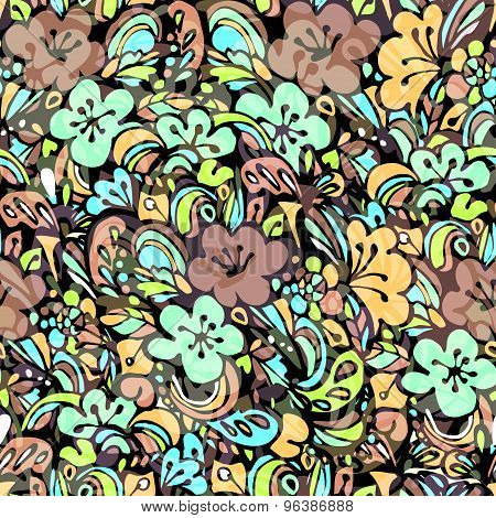 floral pattern green