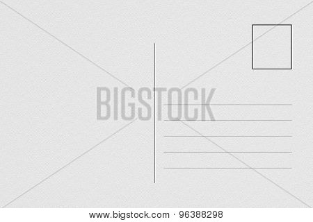 Back of blank postcard