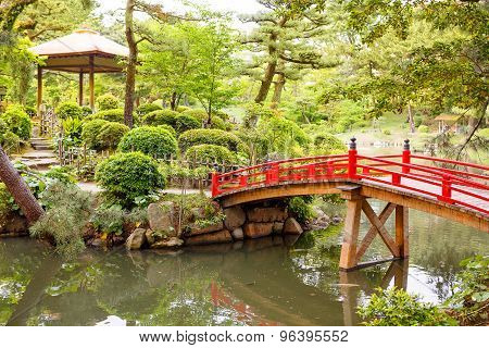 Japanese Style Garden In Hiroshima, Japan
