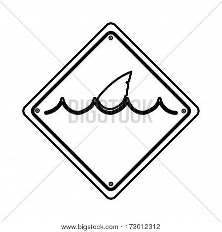 shark silhouette alert icon vector illustration design