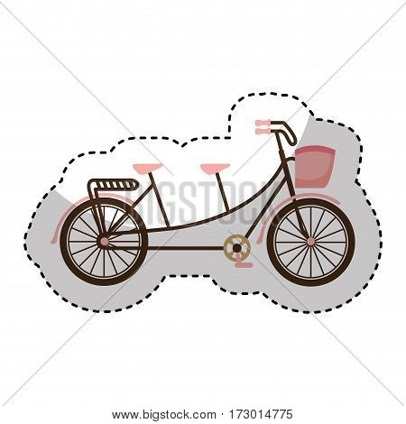 bicycle drawing romanitc card vector illustration design